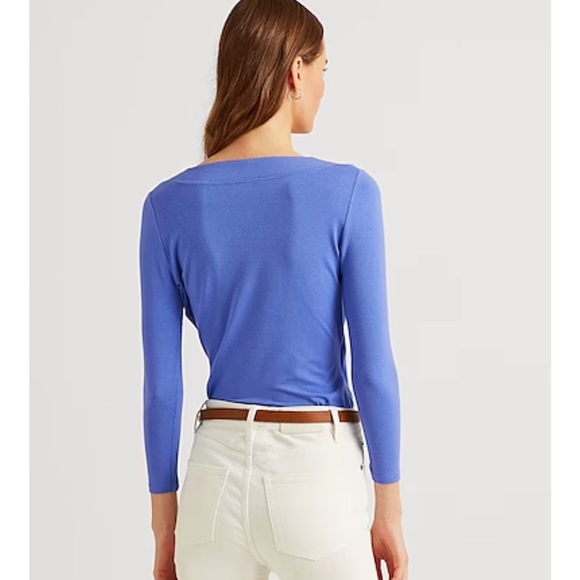 Luren Ralph Lauren surplice jersey top, blue, L - Picture 6 of 7